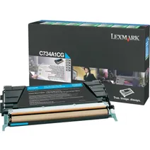 Return Program Lexmark C734A1CG Cyan Toner Cartridge - (0C734A1CG)