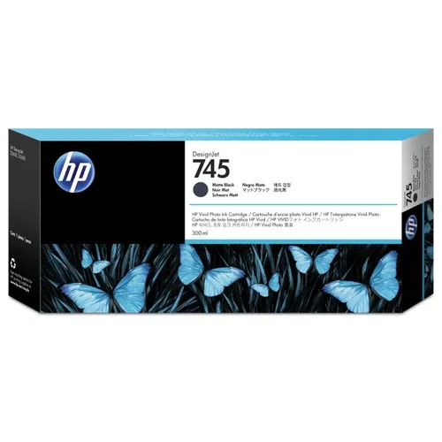 HP 745 High Capacity Matte Black Ink Cartridge (F9K05A)