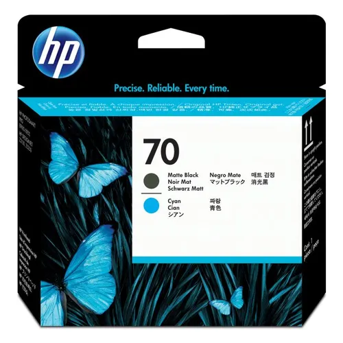 HP 70 Matte Black and Cyan Printhead (C9404A)