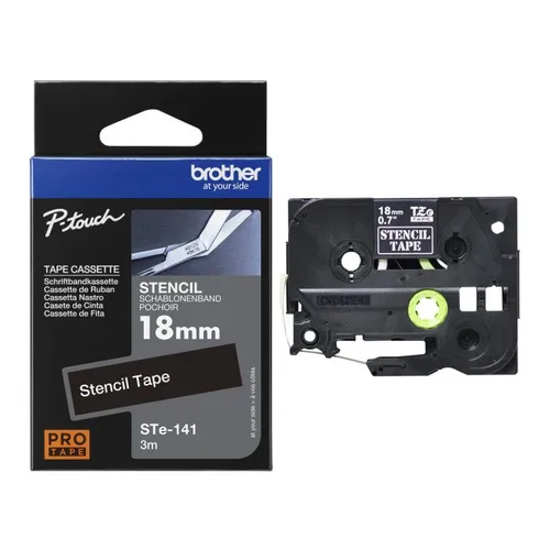 Brother STE-141 Black Stamp Stencil Cassette Adhesive Tape 18mm x 3m
