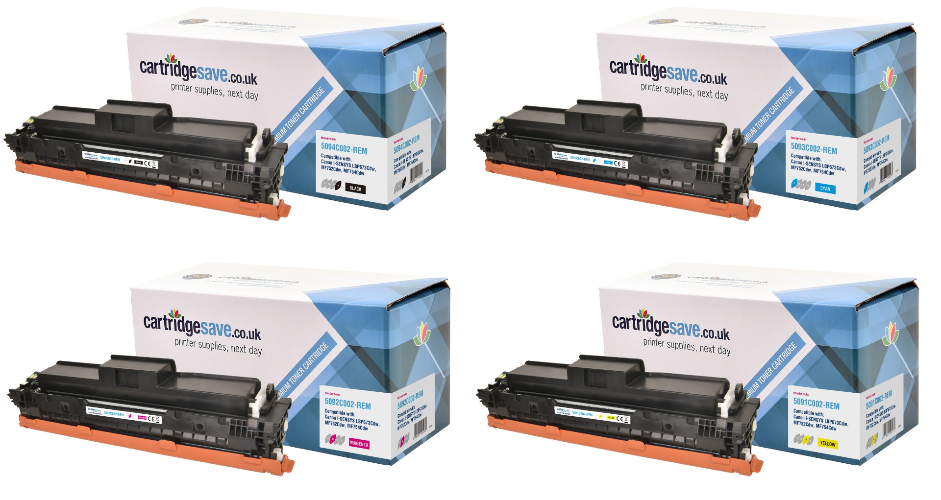 Compatible Canon 069 4 Colour Toner Cartridge Multipack