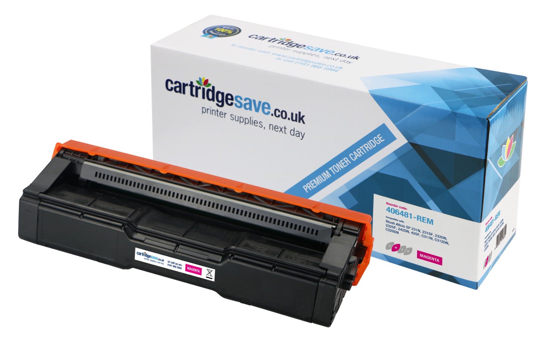 Compatible Ricoh 406481 High Capacity Magenta Toner Cartridge