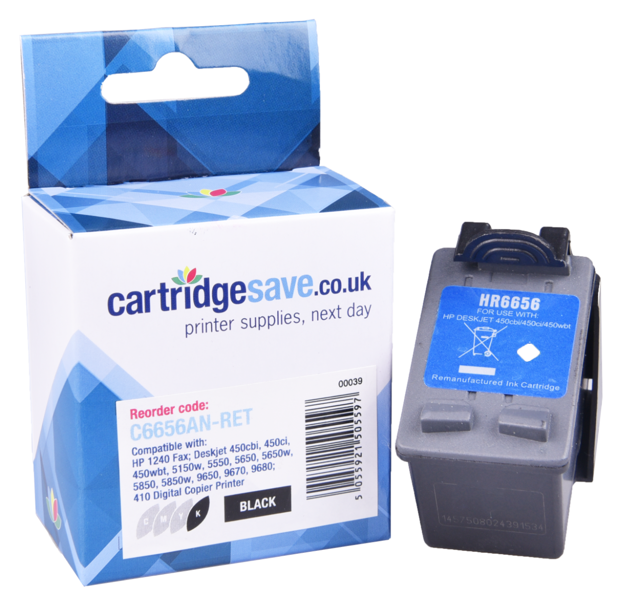 Compatible HP 56 High Capacity Black Printer Cartridge - (C6656AN)