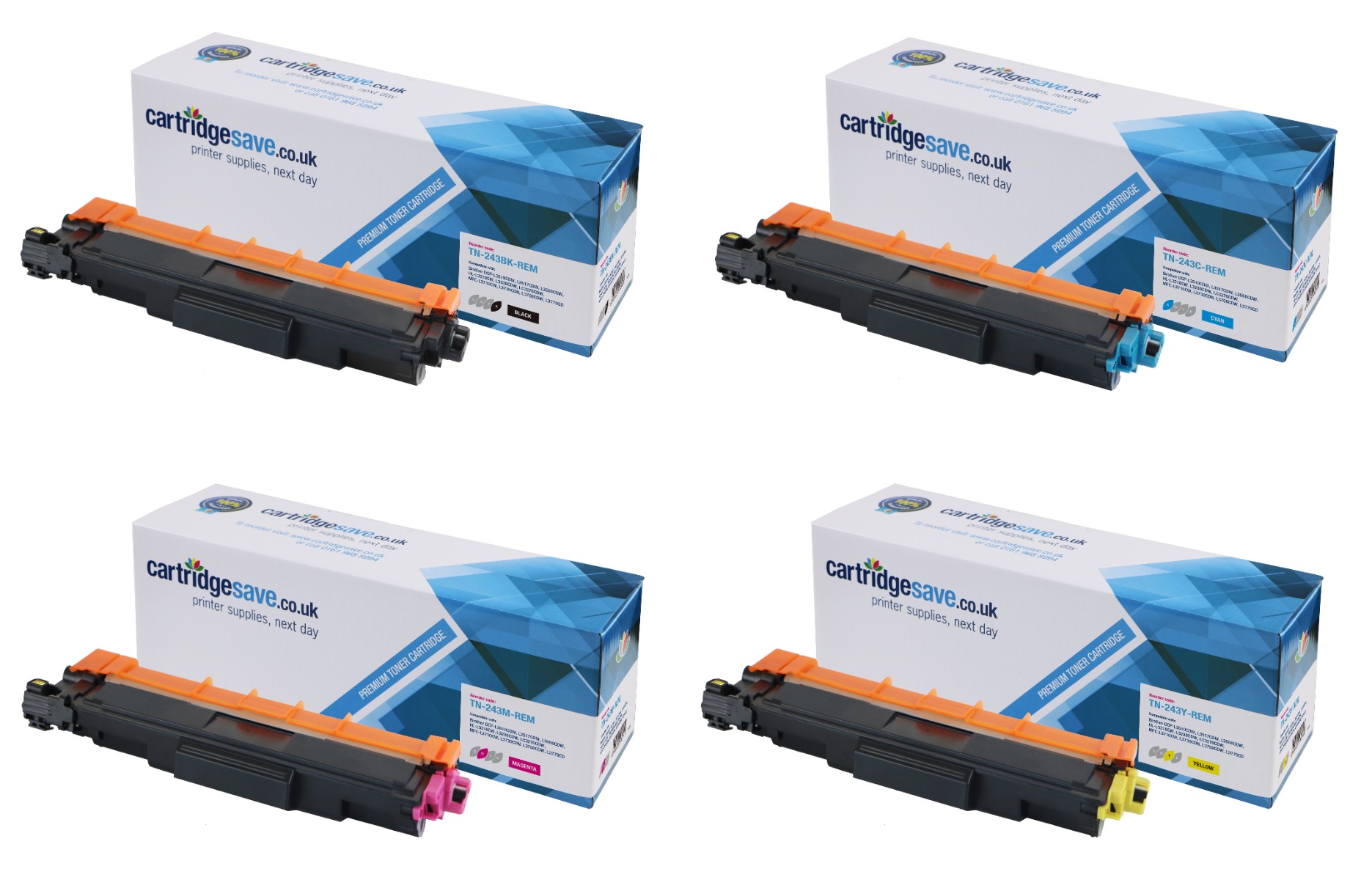 Compatible Brother TN-243CMYK 4 Colour Toner Cartridge Multipack