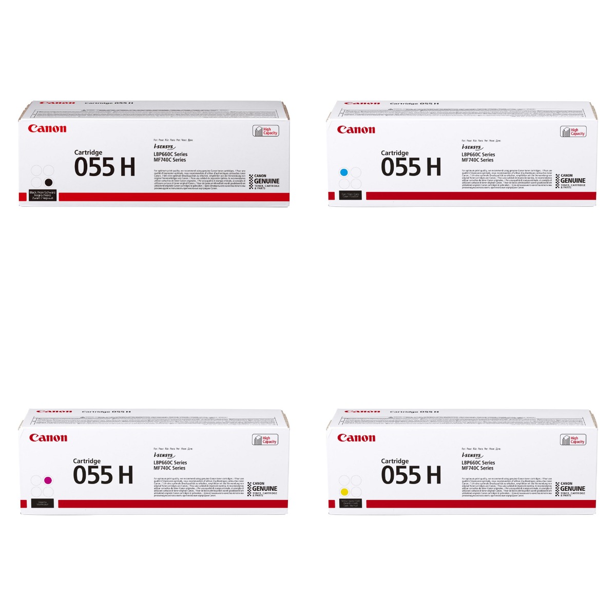 Canon 055H High Capacity 4 Colour Toner Cartridge Multipack