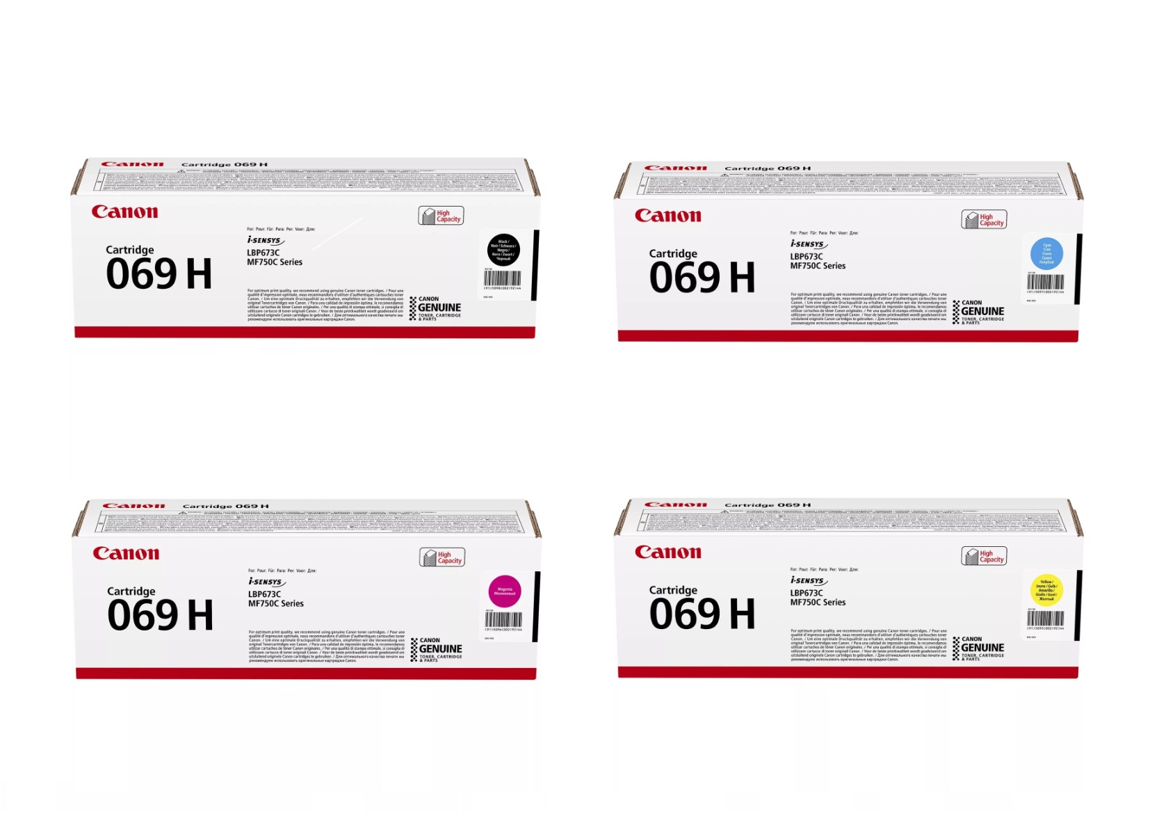 Canon 069H High Capacity 4 Colour Toner Cartridge Multipack