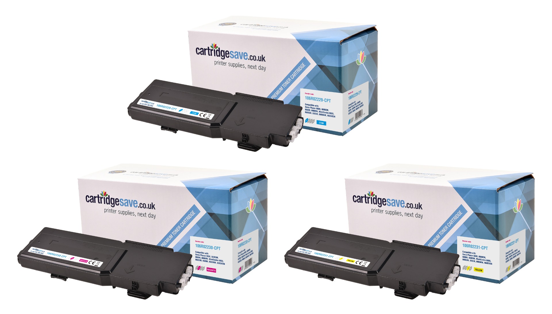 Compatible Xerox 106R022 High Capacity 3 Colour Toner Cartridge Multipack