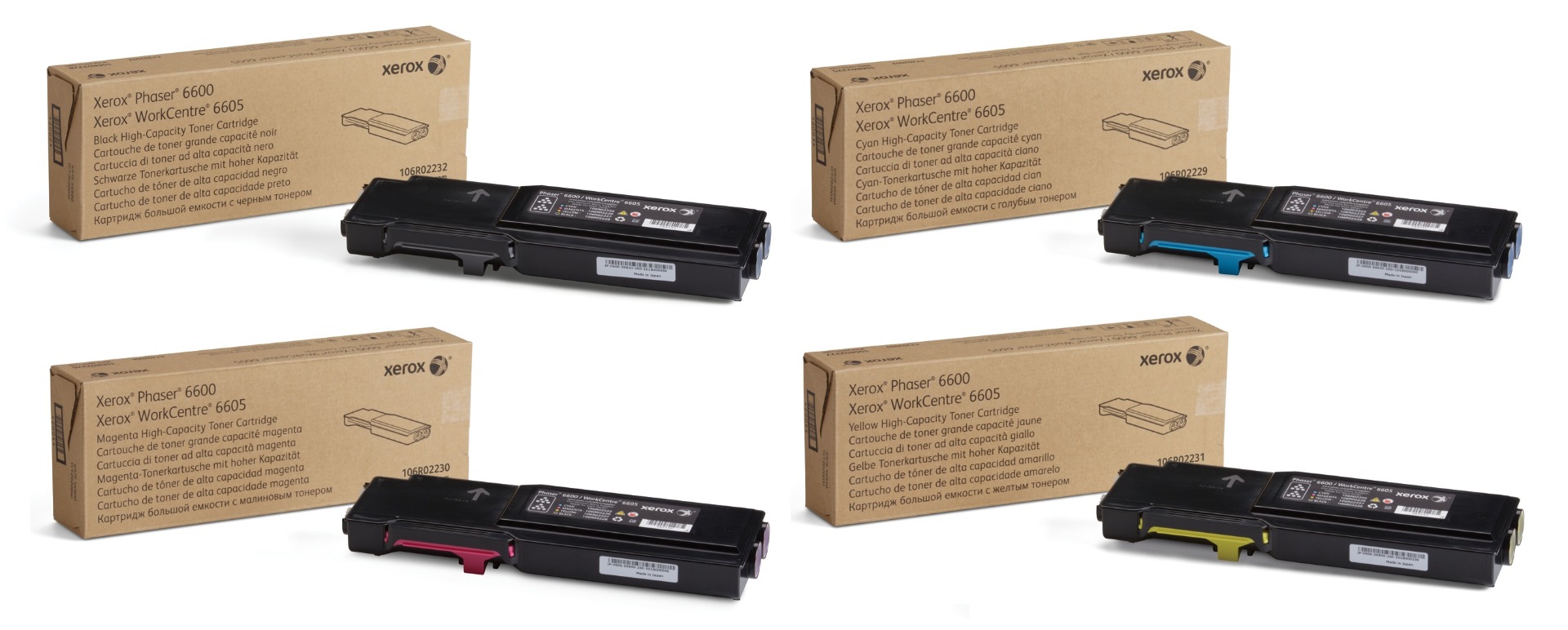 Xerox 106R022 High Capacity 4 Colour Toner Cartridge Multipack