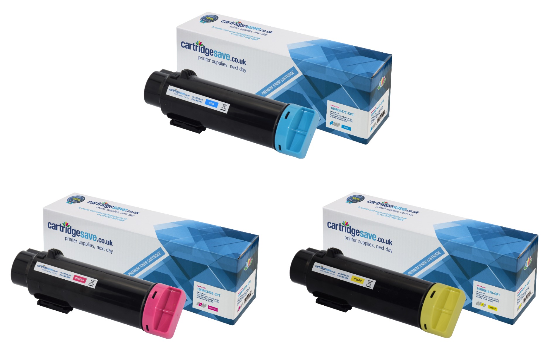 Compatible Xerox 106R034 High Capacity 3 Colour Toner Cartridge Multipack