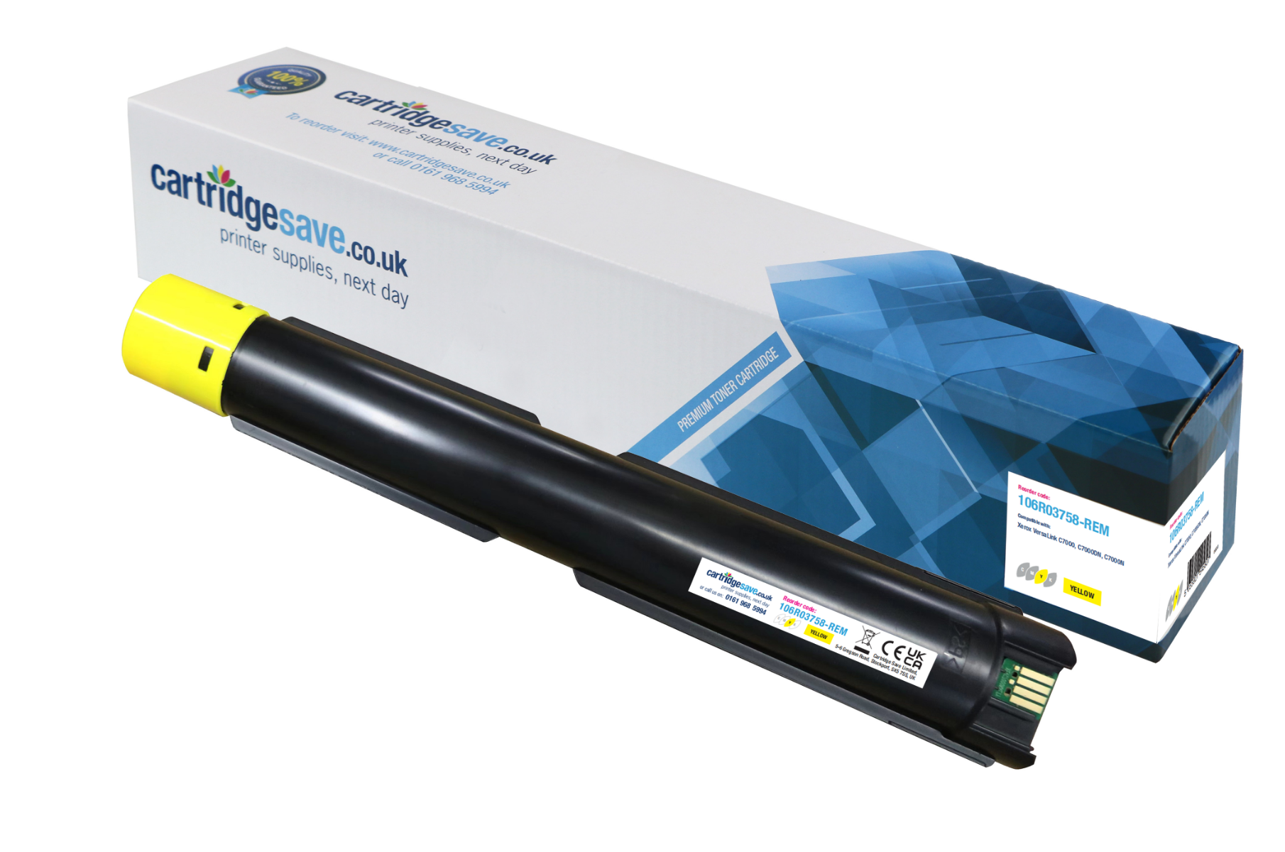 Compatible Xerox 106R03758 High Capacity Yellow Toner Cartridge