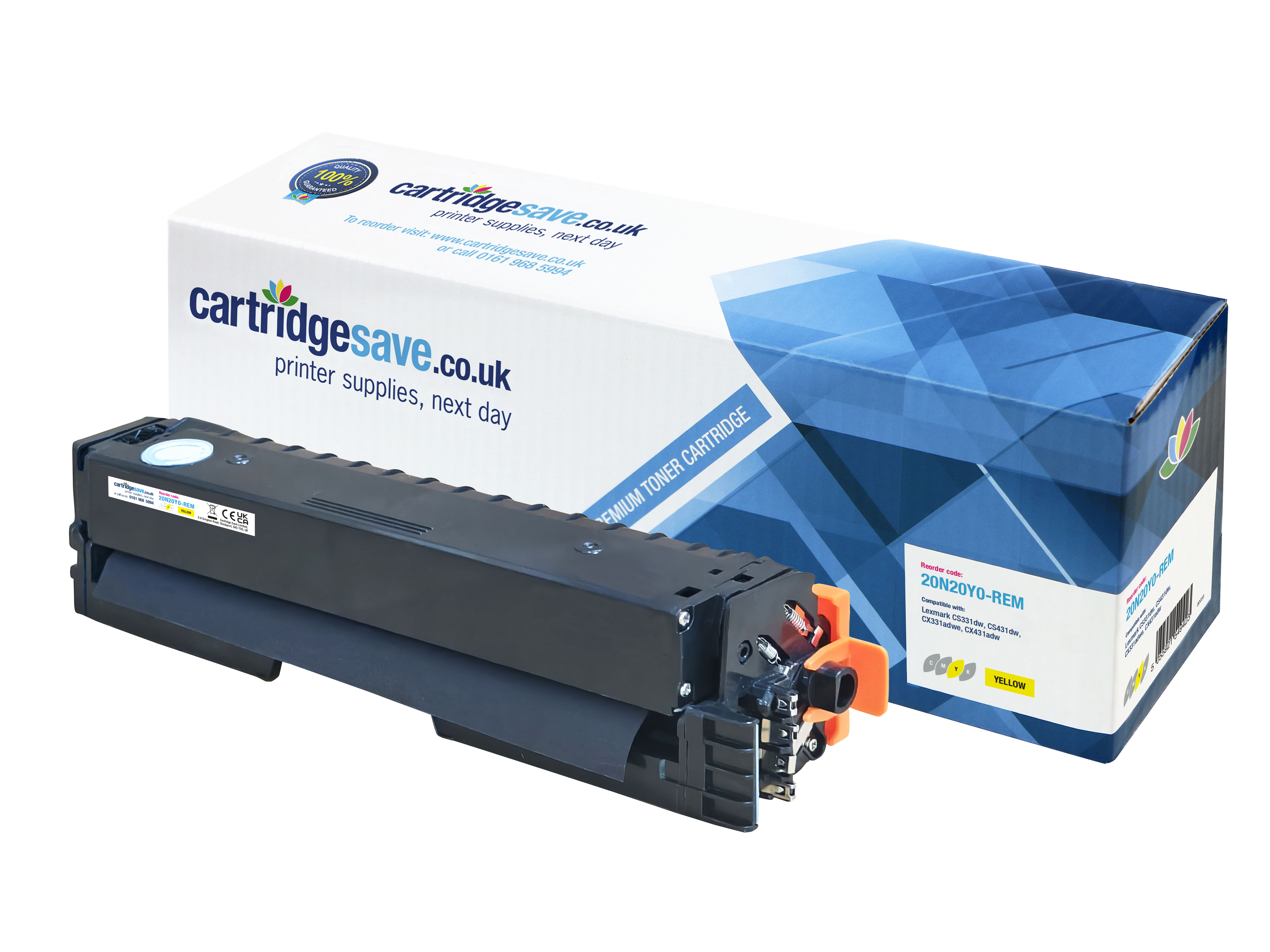 Compatible Lexmark 20N20Y0 Yellow Toner Cartridge