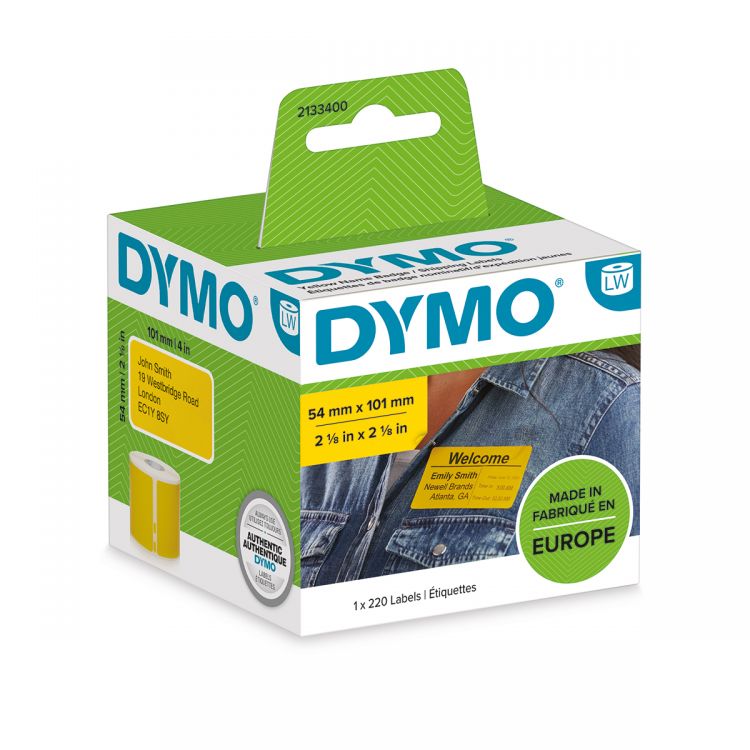 Dymo LabelWriter 2133400 Black on Yellow Self-Adhesive Labels 54mm x 101mm