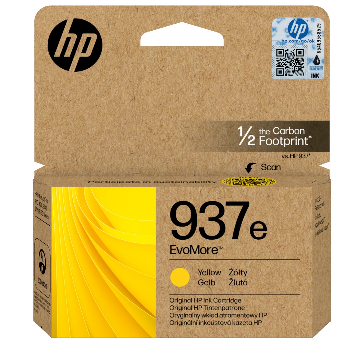 HP 937e EvoMore High Capacity Yellow Ink Cartridge - (4S6W8NE)