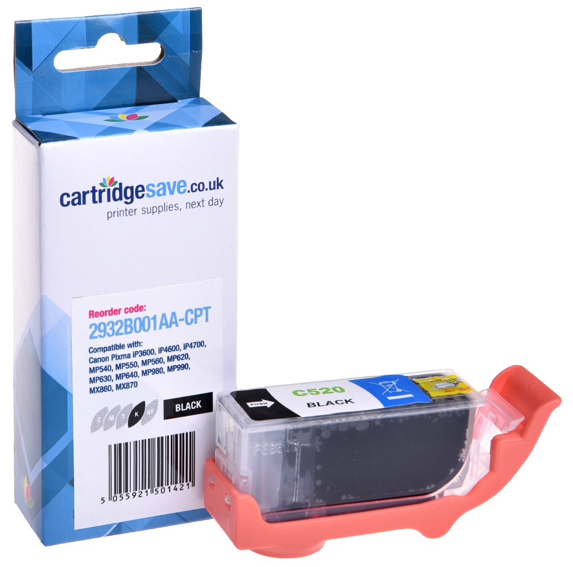 Compatible PGI-520BK Black Canon Printer Cartridge - 2932B001AA