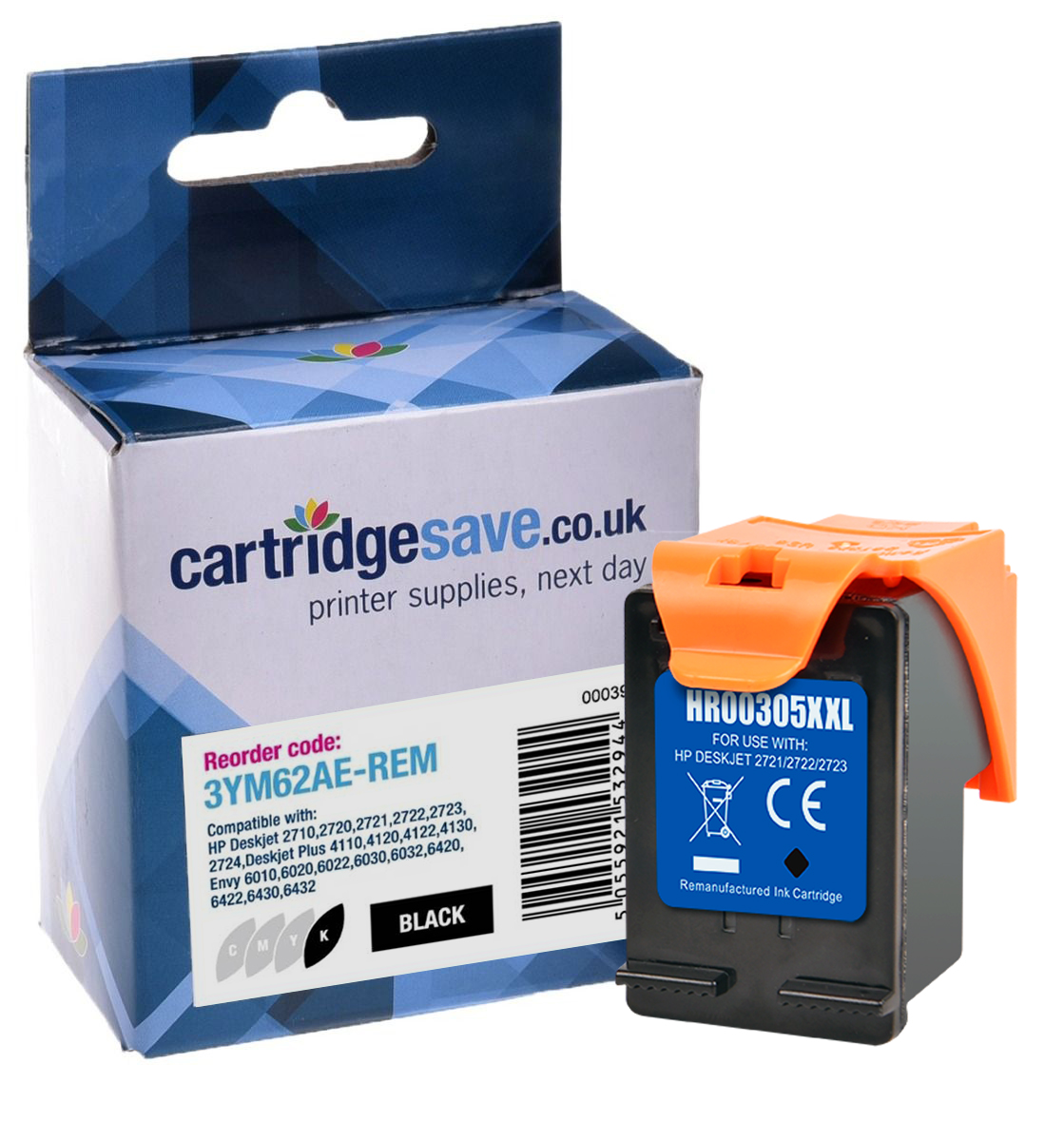 Compatible HP 305XL High Capacity Black Ink Cartridge - (3YM62AE)