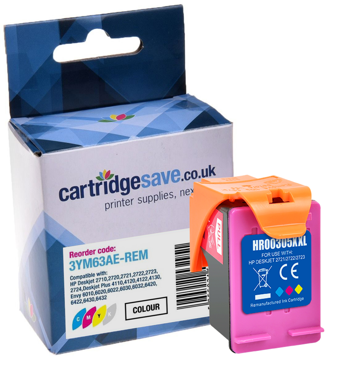 Compatible HP 305XL High Capacity Tri-Colour Printer Cartridge - (3YM63AE)