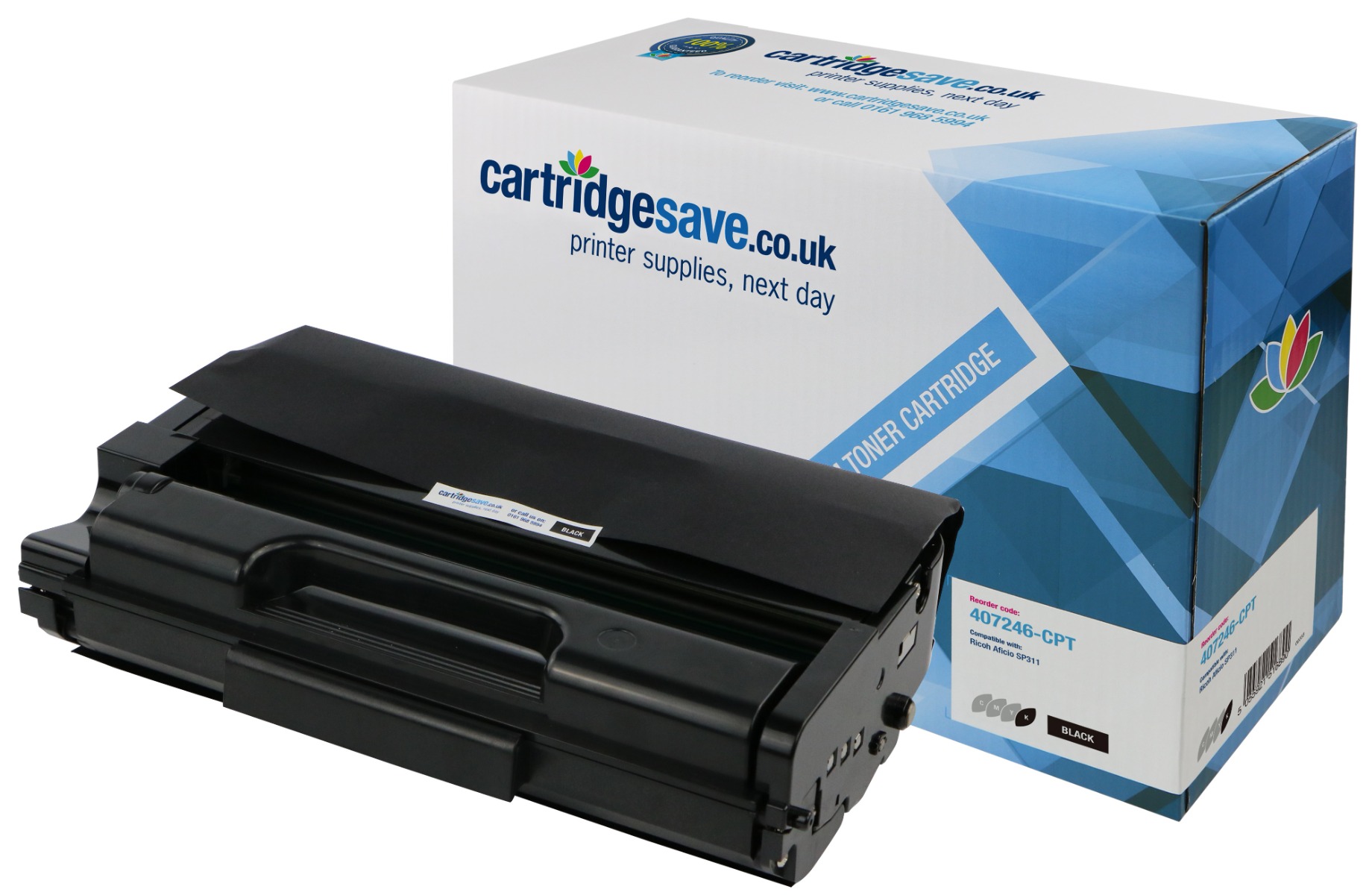 Compatible Ricoh 407246 High Capacity Black Toner Cartridge