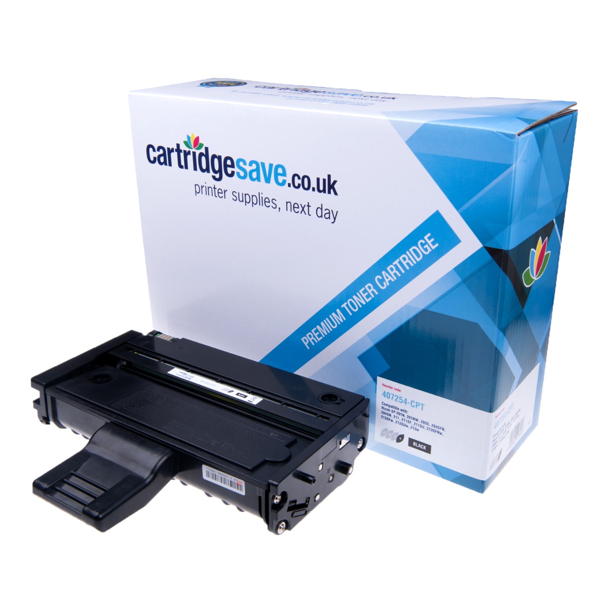 Compatible Ricoh 407254 High Capacity Black Toner Cartridge