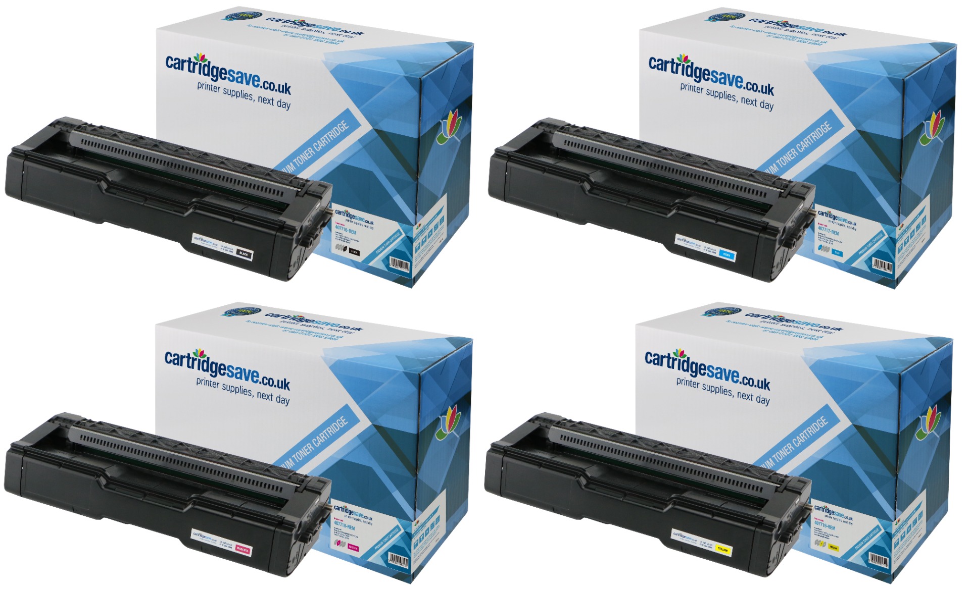 Compatible Ricoh 40771 4 Colour Toner Cartridge Multipack