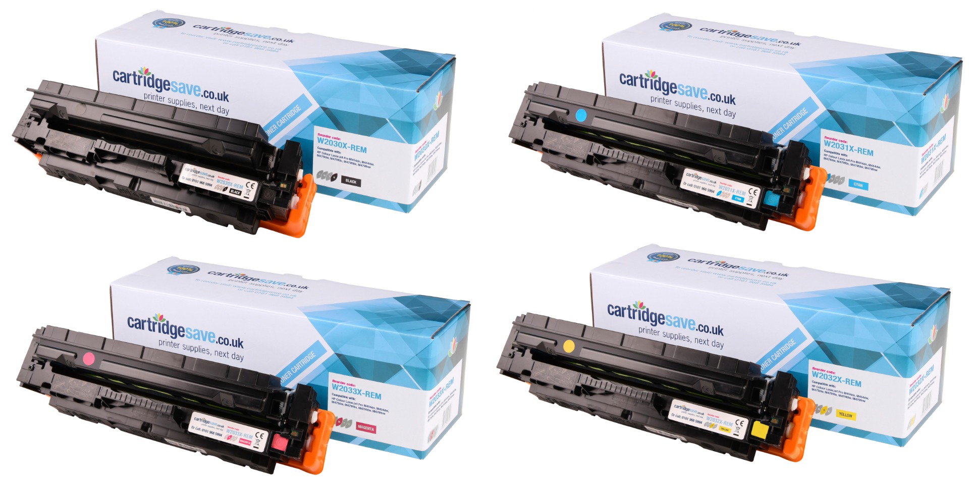 Compatible High Capacity 4 Colour HP 415X Toner Cartridge Multipack - (HP W2030X/31X/32X/33X)