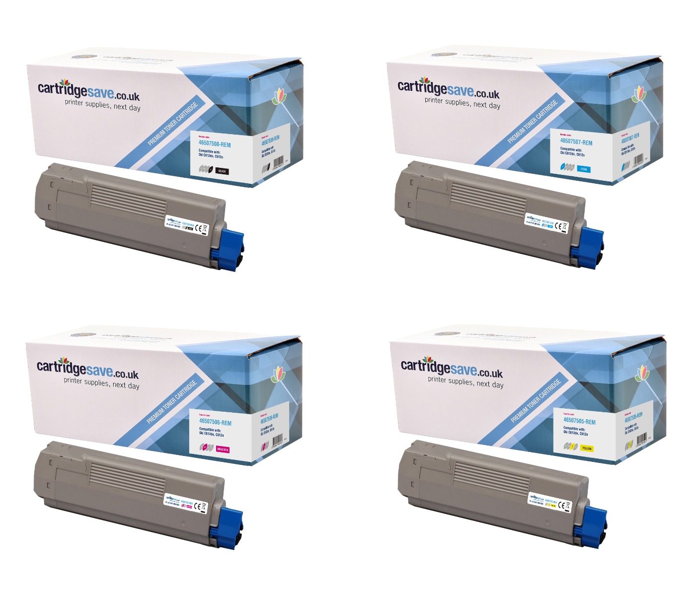 Compatible Oki 4650750 4 Colour Toner Cartridge Multipack