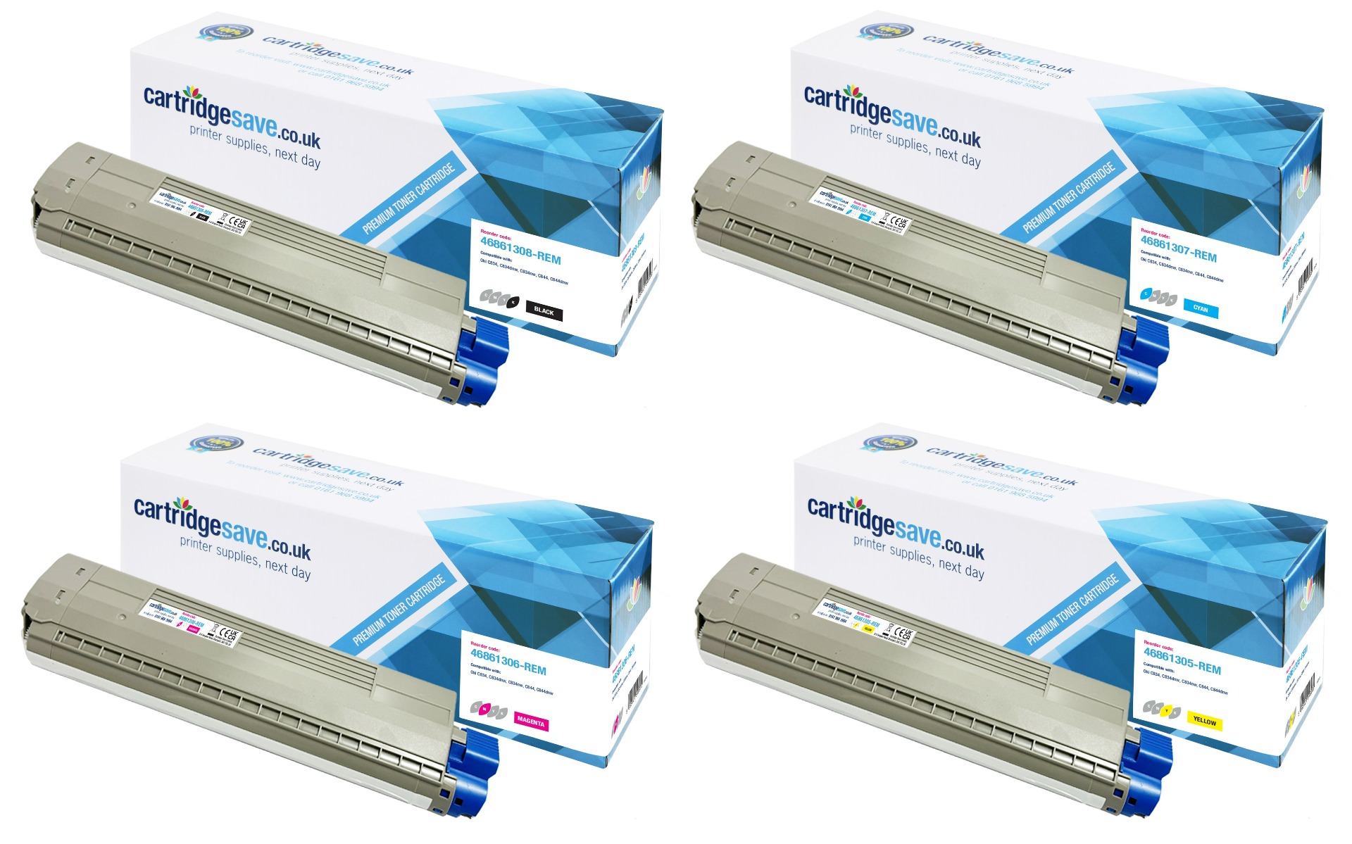 Compatible OKI 468613 High Capacity 4 Colour Toner Cartridge Multipack