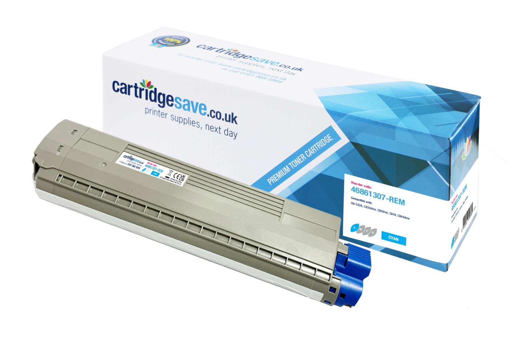 Compatible OKI 46861307 High Capacity Cyan Toner Cartridge