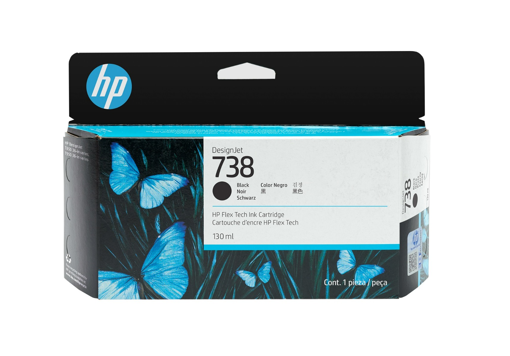 HP 738 Black Ink Cartridge - (498N4A)