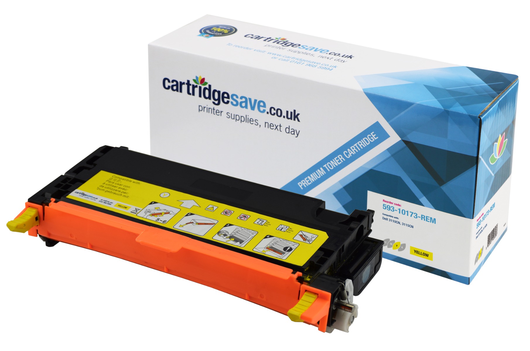 Compatible Dell NF556 High Capacity Yellow Toner Cartridge - (593-10173)