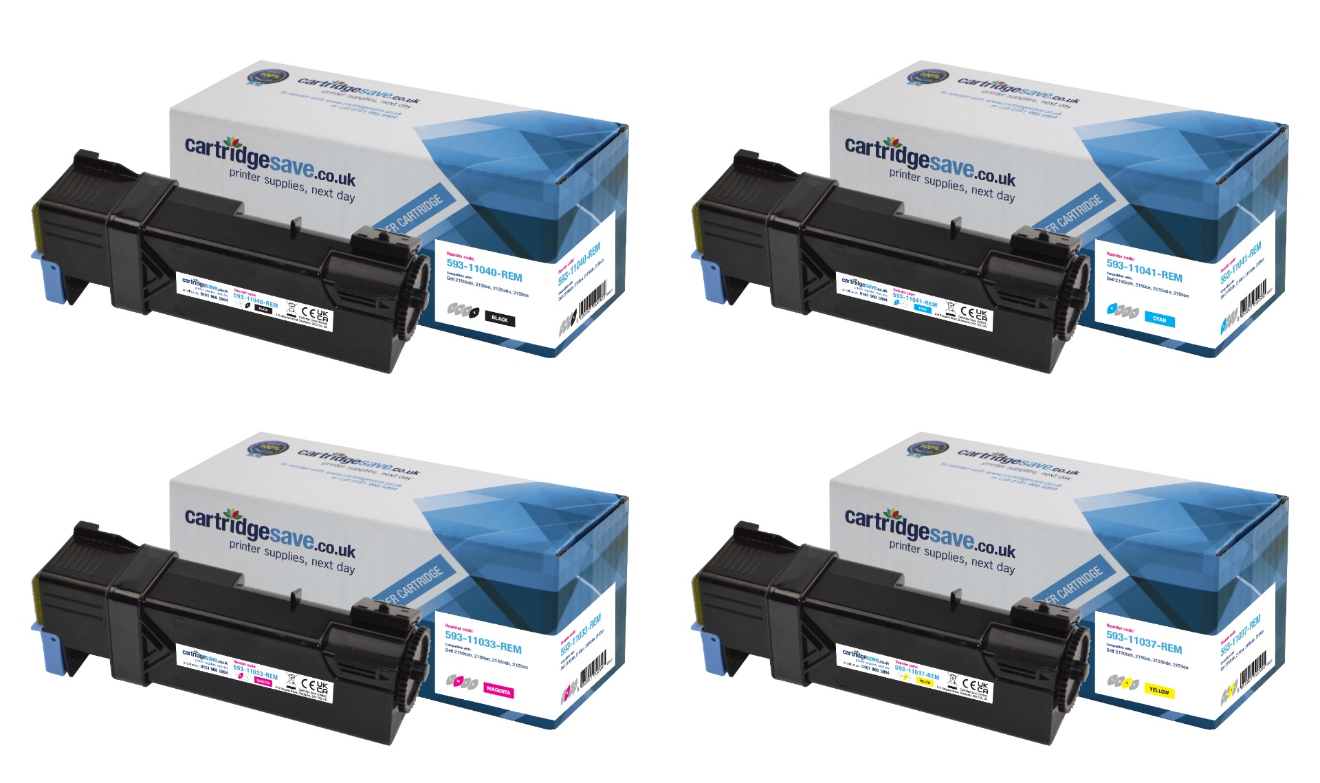 Compatible Dell 593-110 High Capacity 4 Colour Toner Cartridge Multipack