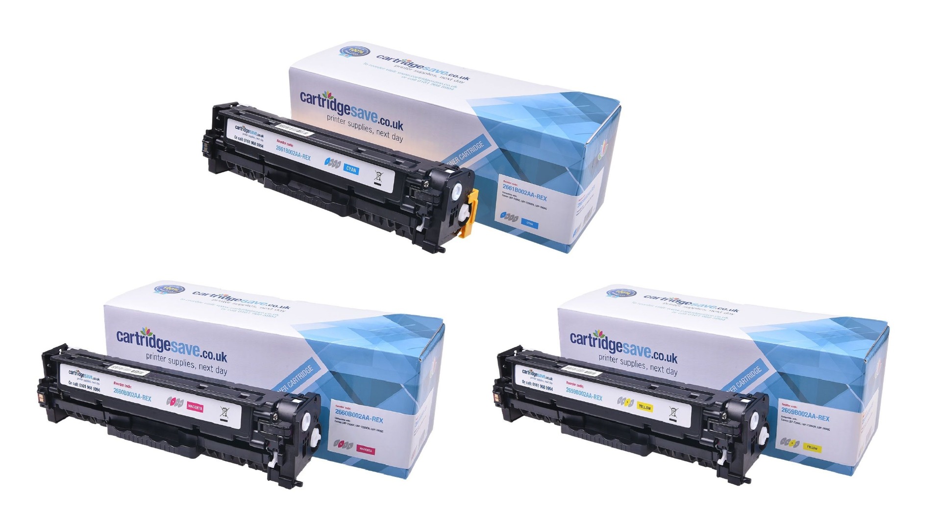 Compatible Canon 718 3 Colour Toner Cartridge Multipack