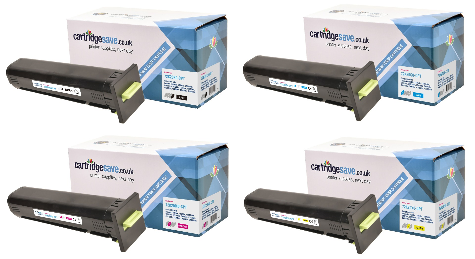 Compatible Lexmark 72K20 4 Colour Toner Cartridge Multipack