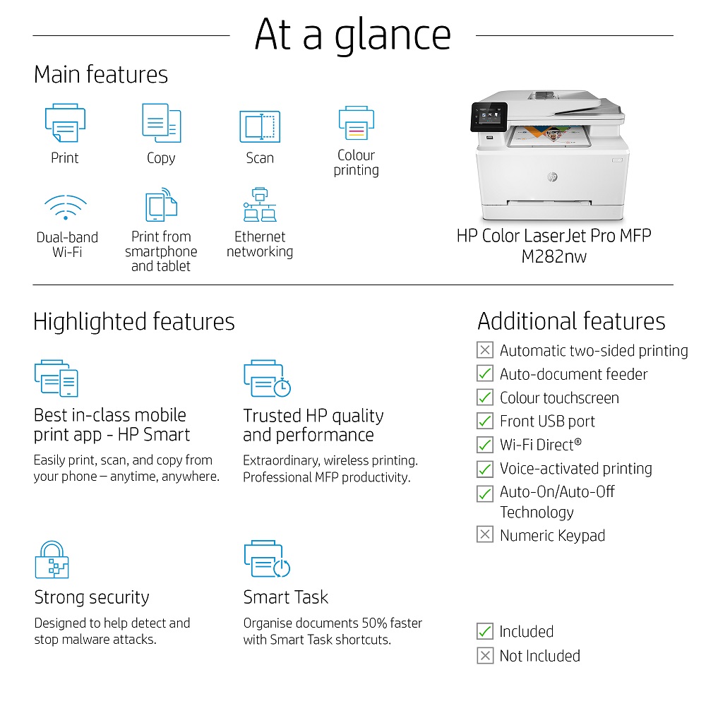 HP Colour LaserJet Pro MFP M282nw A4 Multifunction Printer