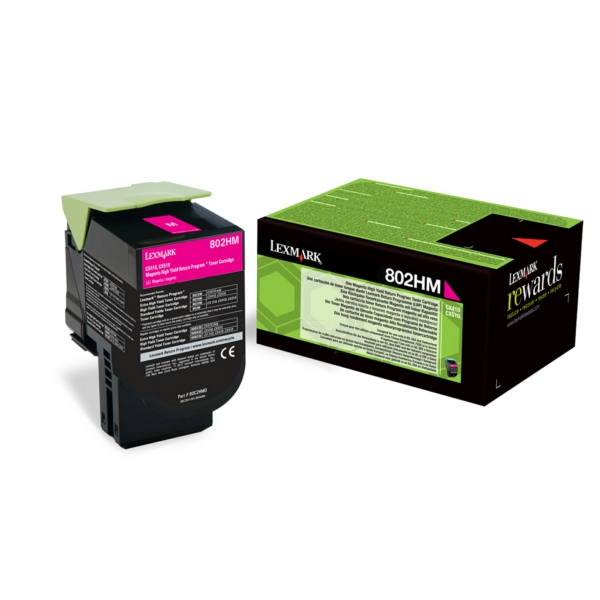 Lexmark 802HM High Capacity Magenta Return Program Toner Cartridge - (80C2HM0)