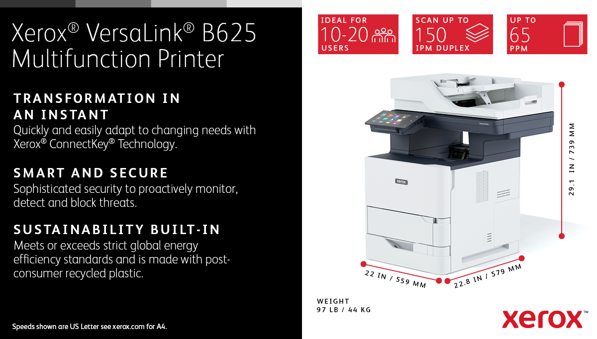 Xerox VersaLink B625 Mono Laser MFP Printer 