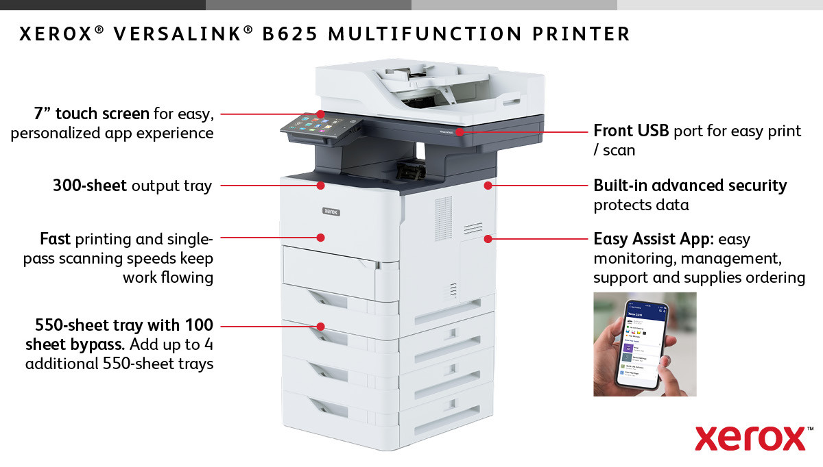 Xerox VersaLink B625 Mono Laser MFP Printer 