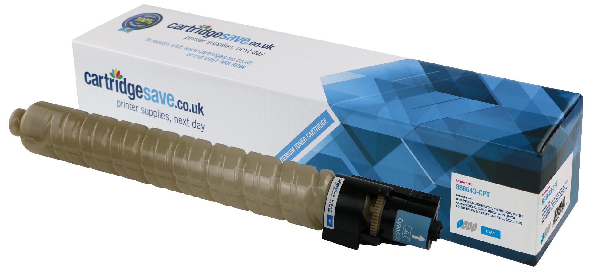 Compatible Ricoh 888643 Cyan Toner Cartridge
