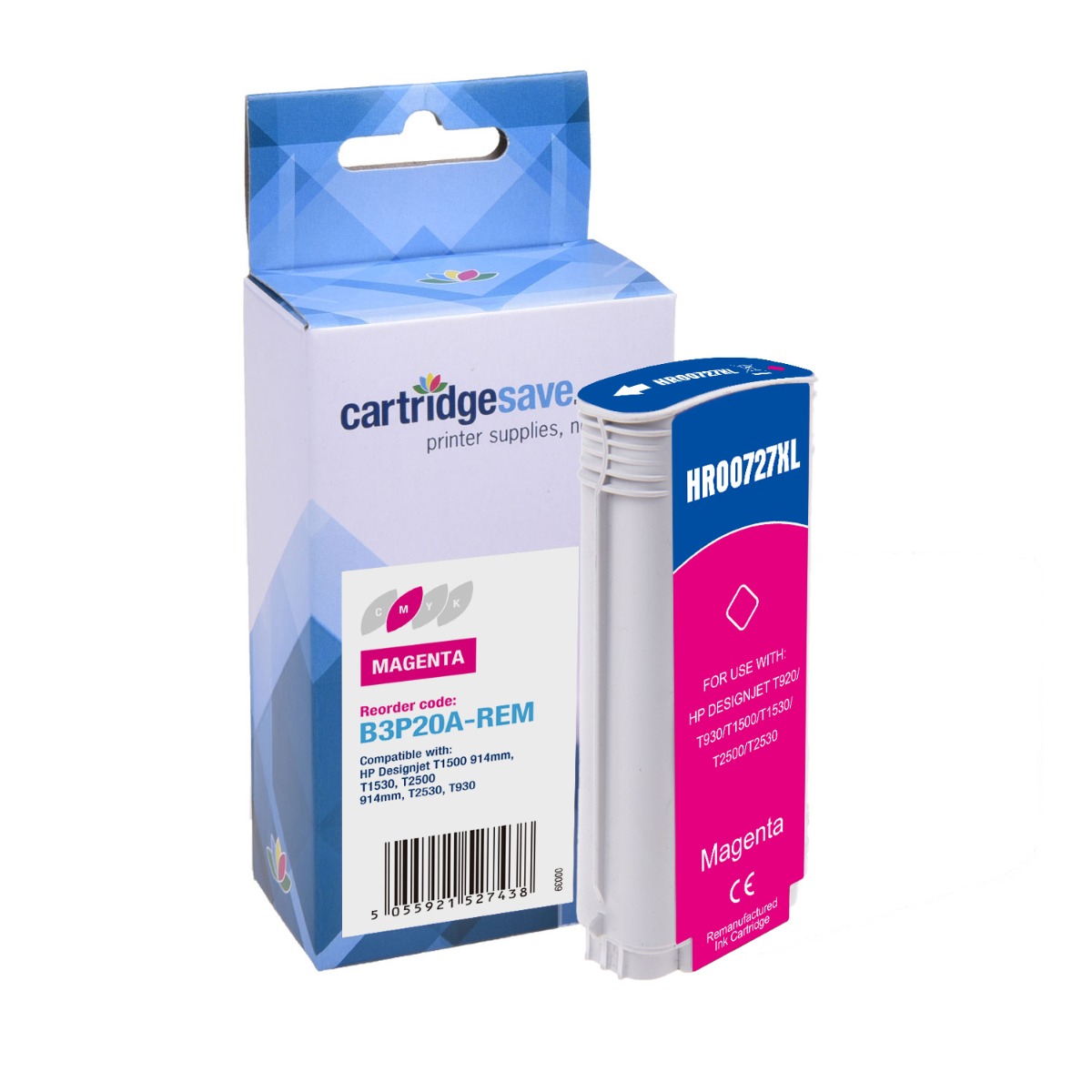 Compatible HP 727 High Capacity Magenta Ink Cartridge - (B3P20A)