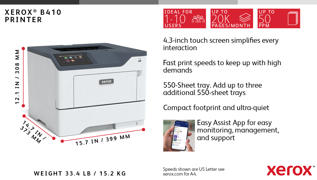 Xerox B410DN Mono Laser Printer