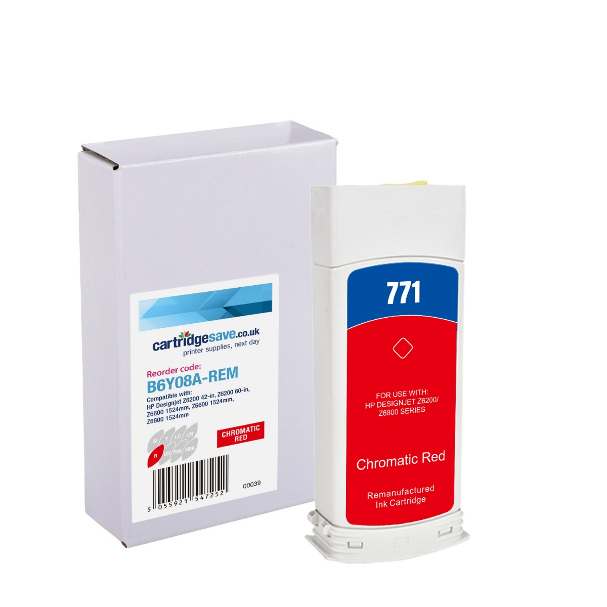 Compatible HP 771C Chromatic Red Ink Cartridge - (B6Y08A)