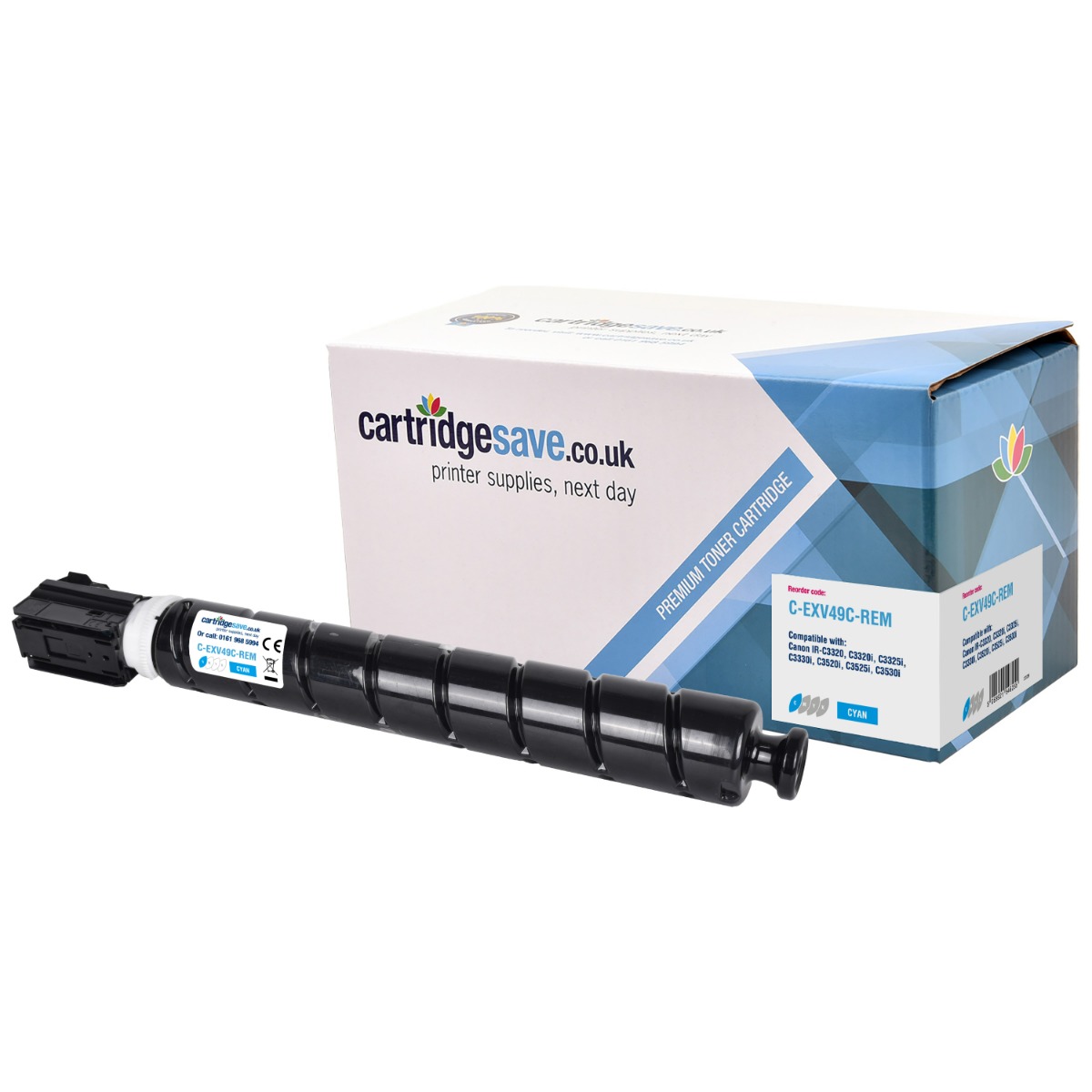 Compatible Canon C-EXV49 Cyan Toner Cartridge - (8525B002)