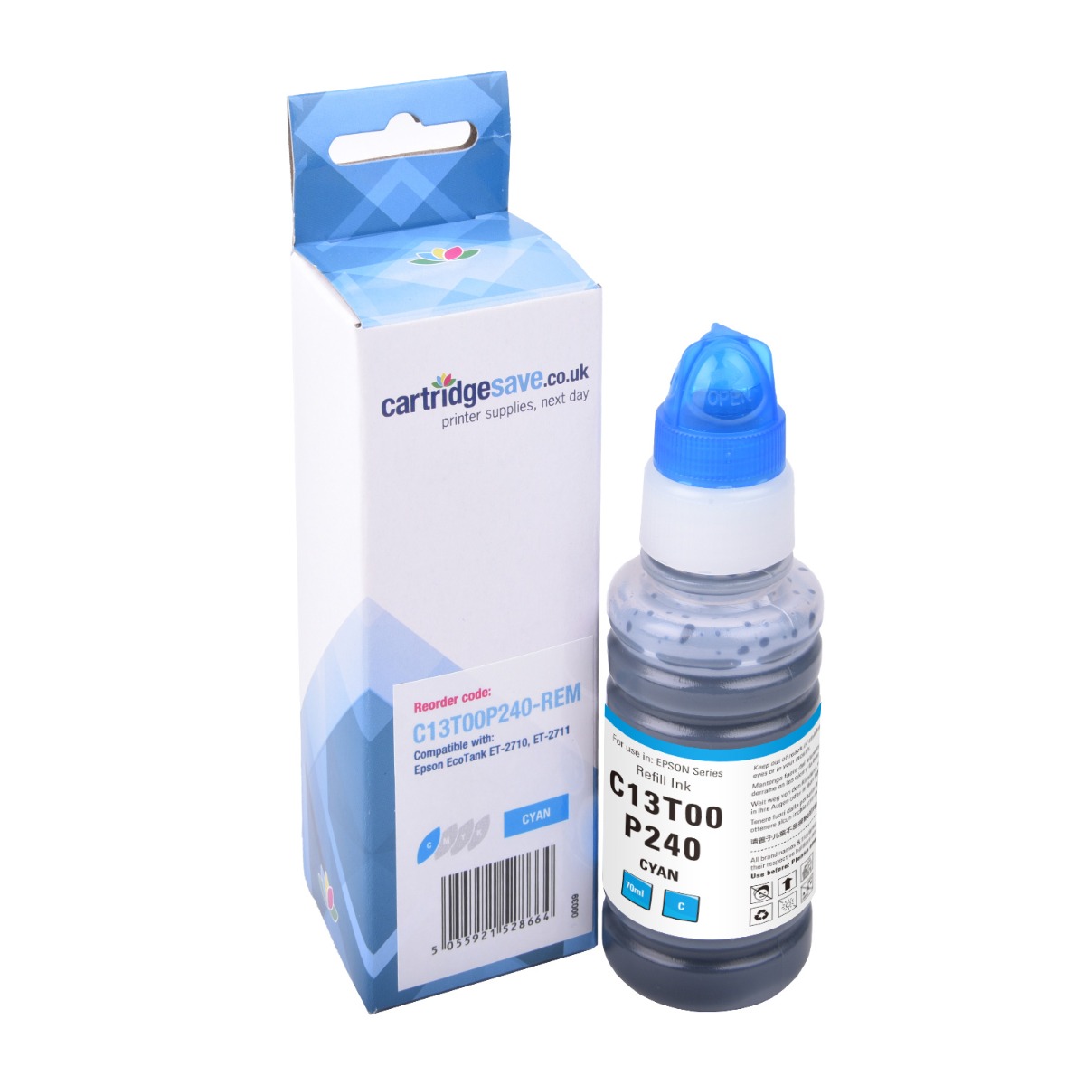 Compatible Epson 104 Cyan Ink Bottle - (C13T00P240)