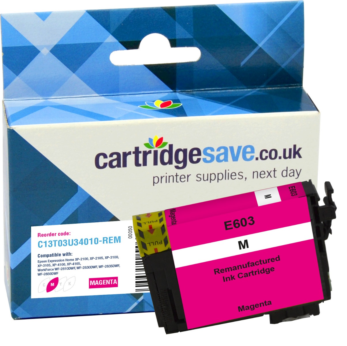 Compatible Epson 603 Magenta Ink Cartridge - (C13T03U34010)