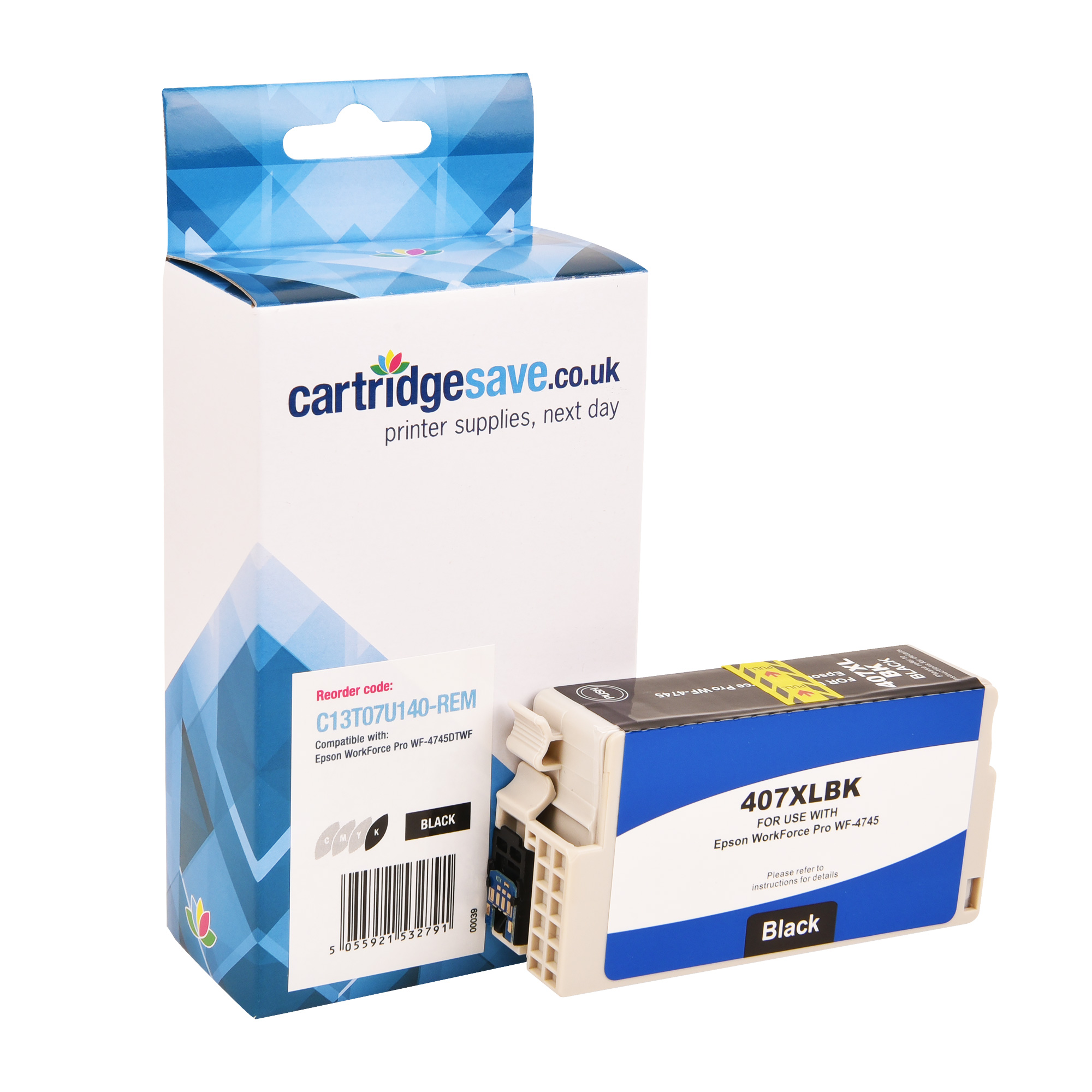 Compatible Epson 407 Black Ink Cartridge - (C13T07U140)