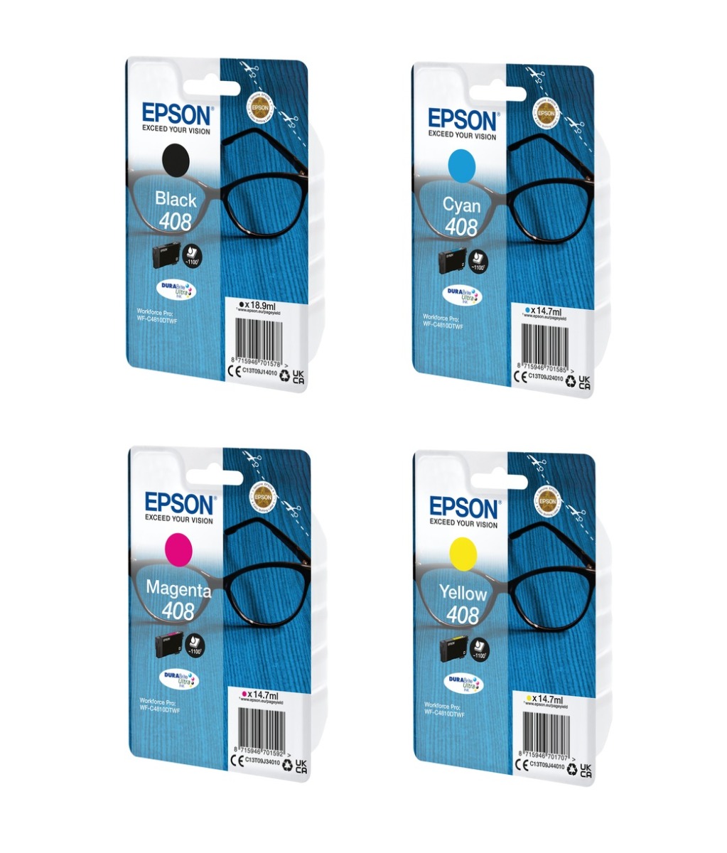 Epson DURABrite Ultra 408 4 Colour Ink Cartridge Multipack - (C13T09J)