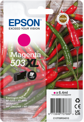 Epson 503XL High Capacity Magenta Ink Cartridge - (C13T09R34010 Chilli)