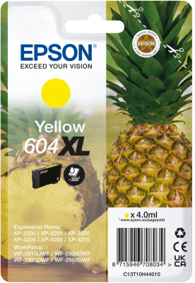 Epson 604XL High Capacity Yellow Ink Cartridge - (C13T10H44010 Pineapple)