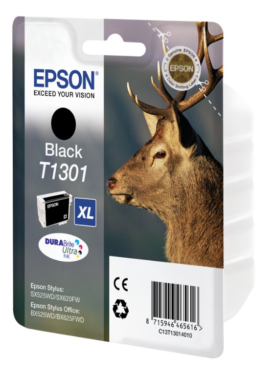 Epson T1301 Extra High Capacity Black Ink Cartridge - (Stag)