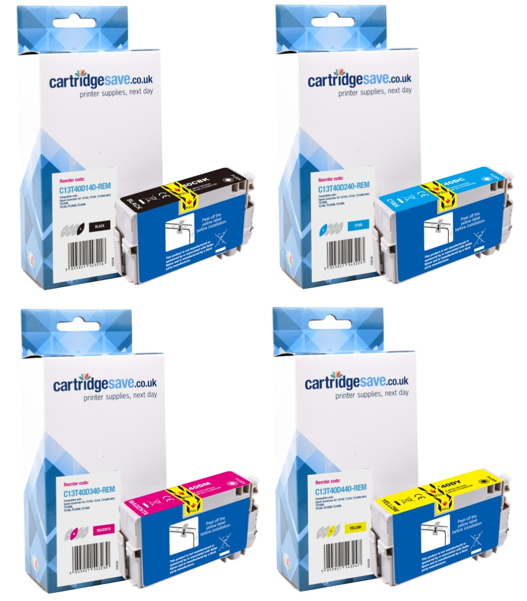 Compatible Epson T40D 4 Colour Ink Cartridge Multipack