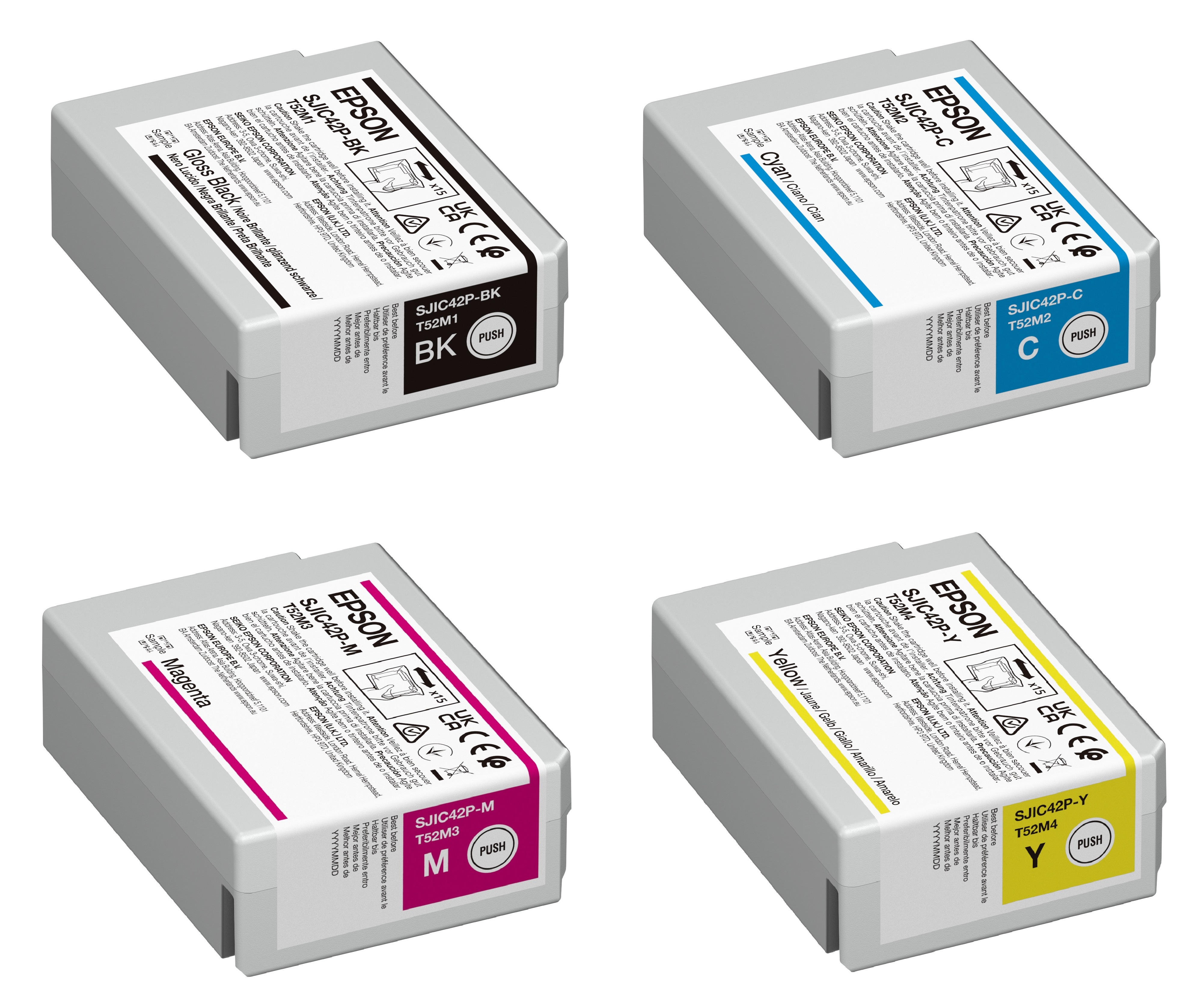 Epson C13T52M 4 Colour Ink Cartridge Multipack - (SJIC42P-BK/C/M/Y)